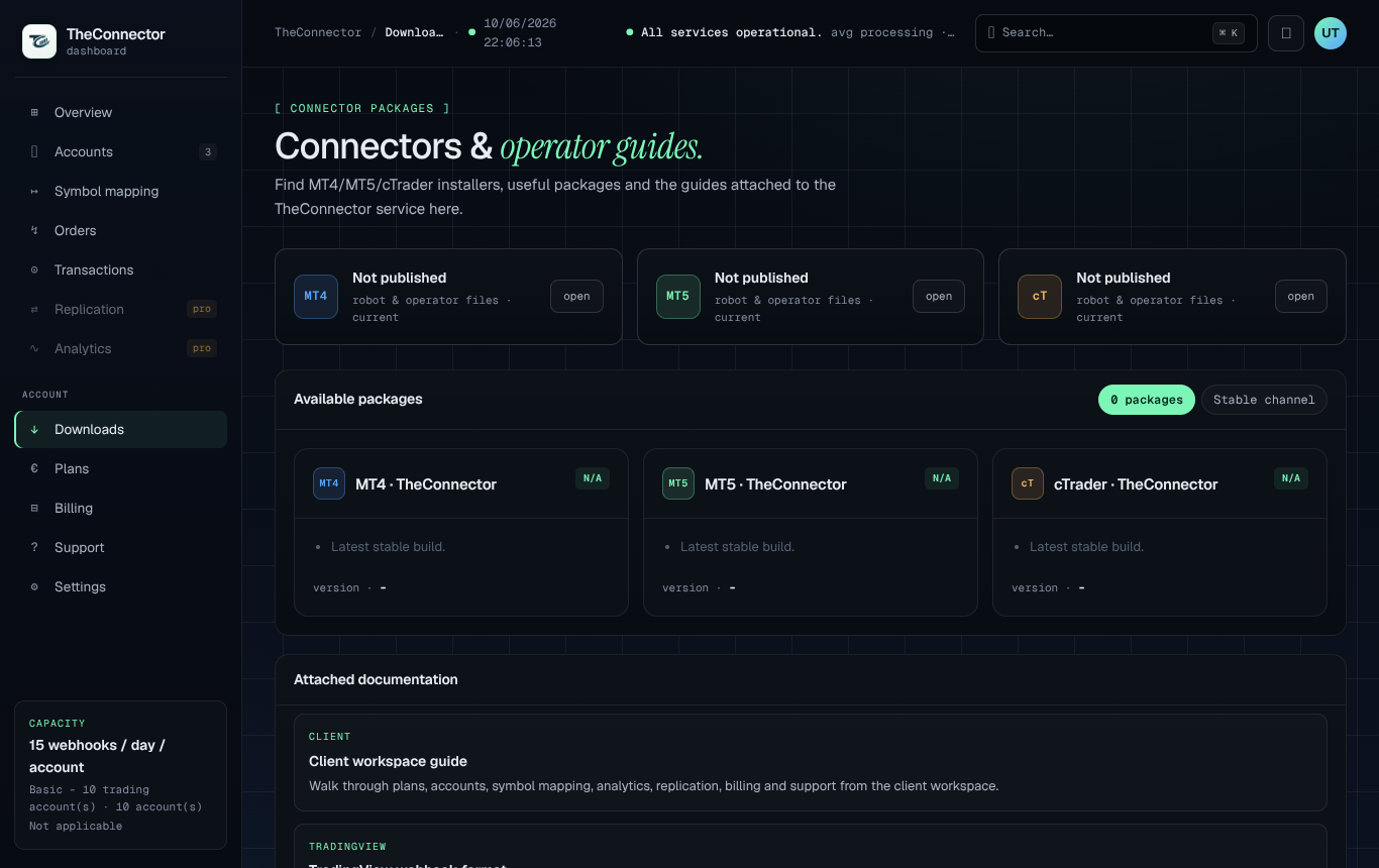Client support pages screenshot