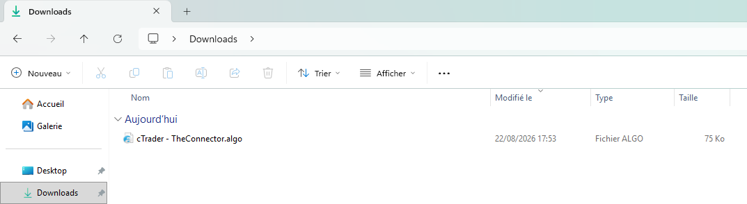 Le fichier `.algo` dans les téléchargements